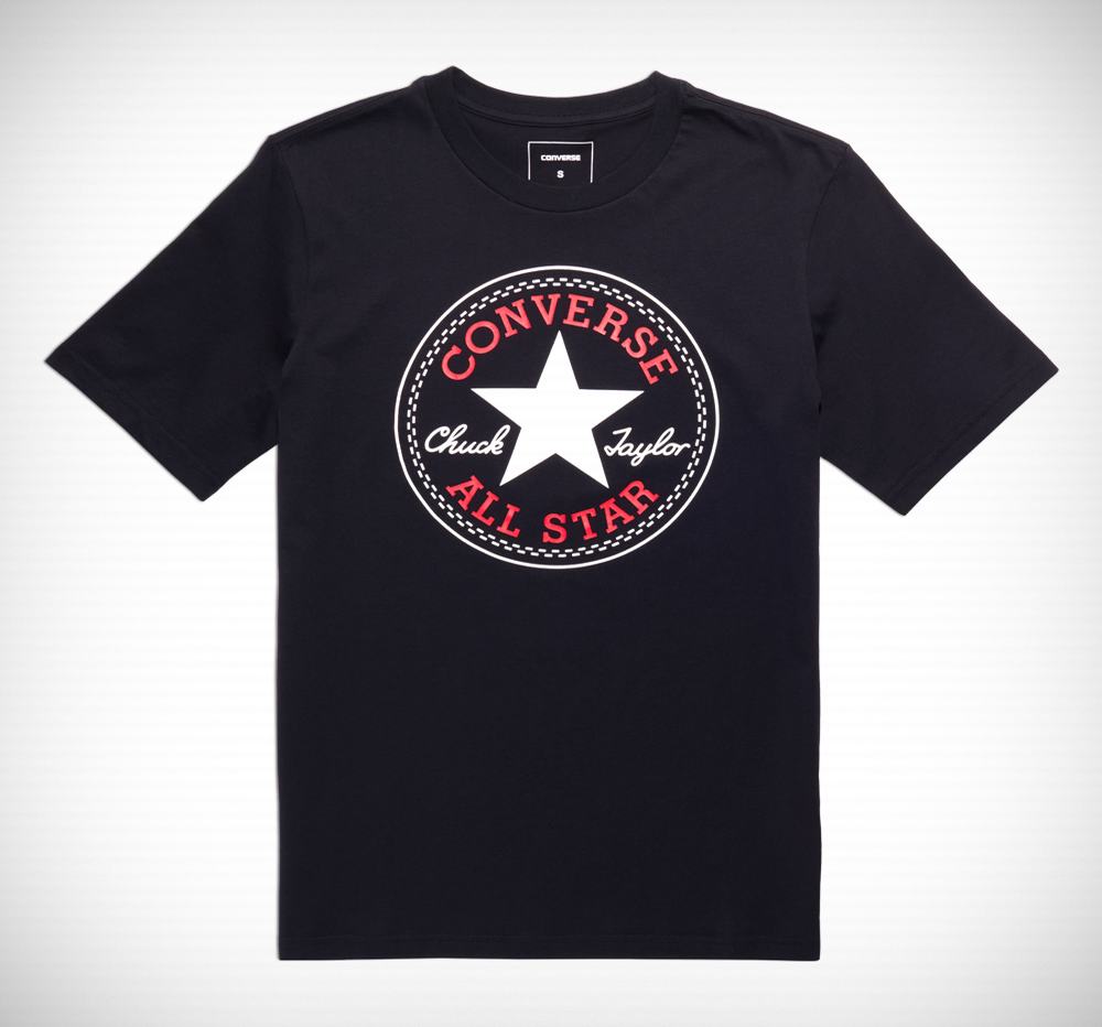 Camiseta Converse Core Chuck Patch Homem Pretas 912508TKA
